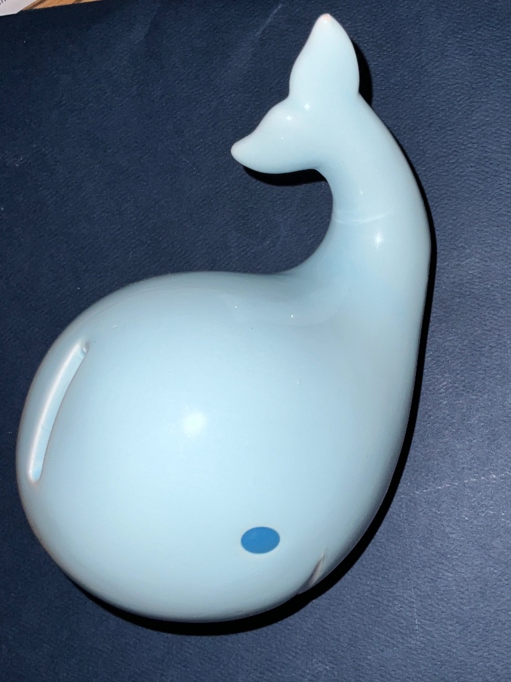Big Blue Beautiful Whale Ceramic Bank.